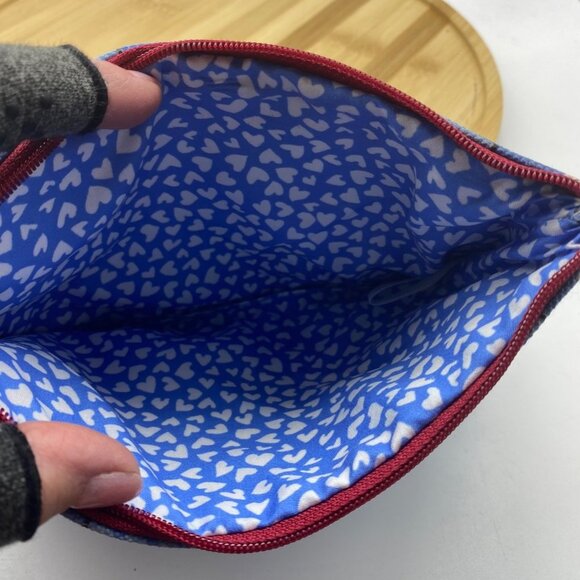 Brighton With Love From Me To You Bow Zip Canvas Fabric Makeup Pouch Bag 9"x5.5" - Picture 4 of 7